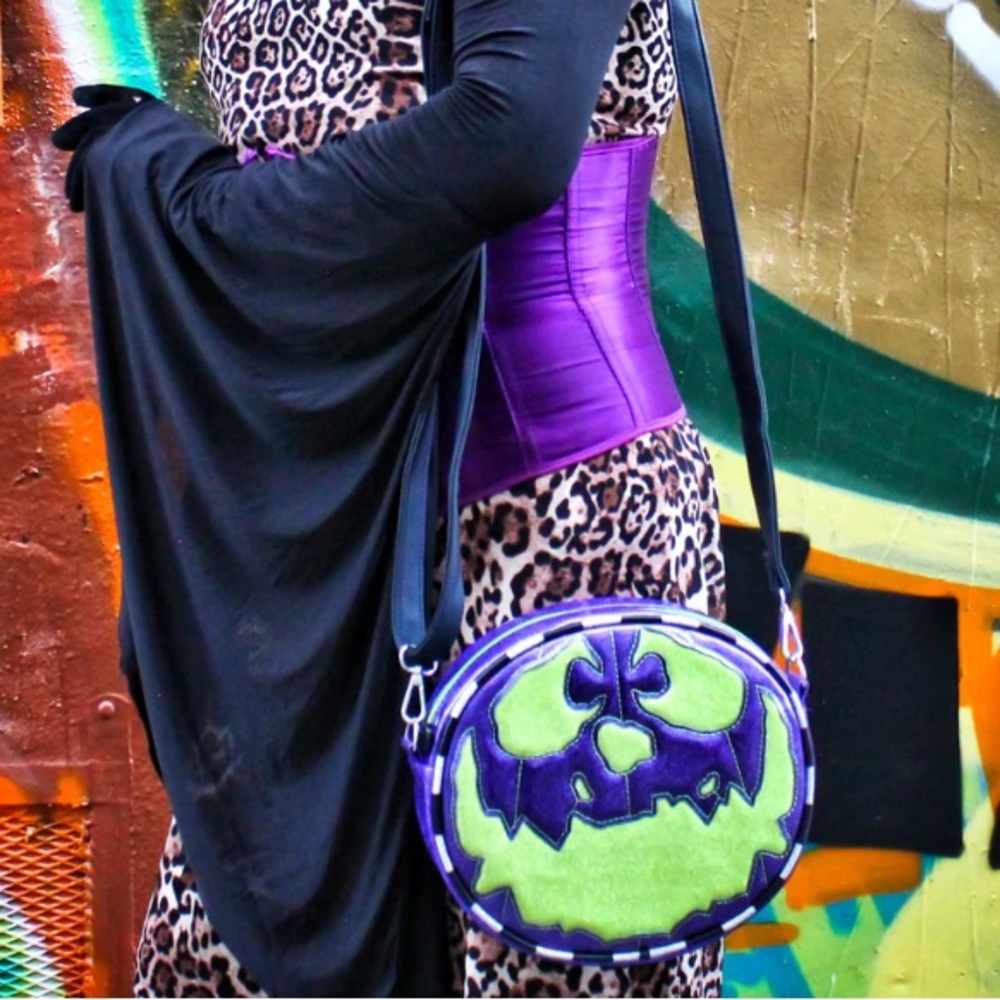 NWOT Monster Posse X‎ Love Pain and Stitches: TRICK OR TRASH/ Purple Halloween